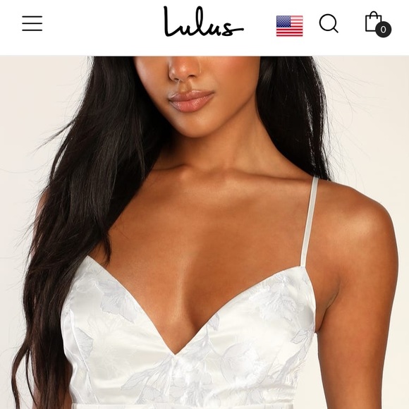 NWT Lulu’s With Passion White Floral Print Jacquard Sleeveless A-Line Maxi Dress - Picture 2 of 6